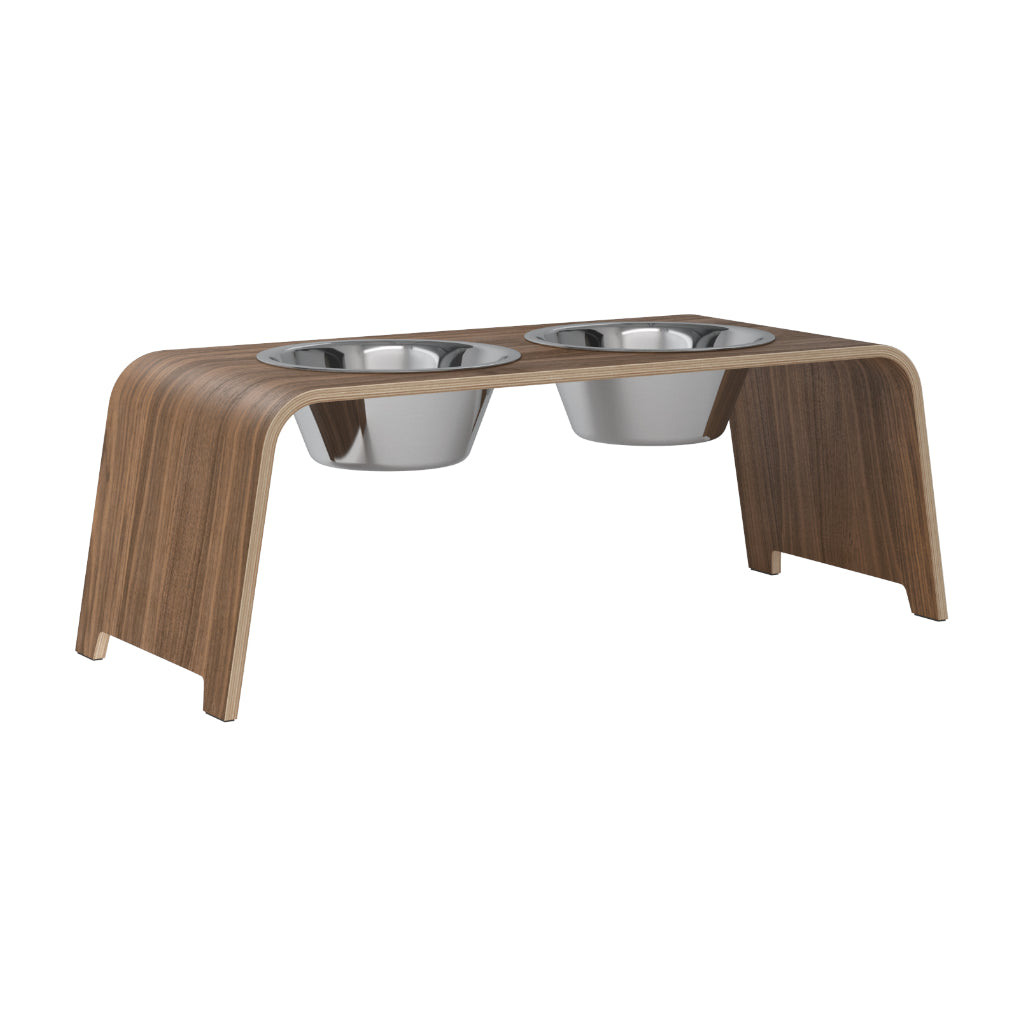 dogBar® Classic L Nussbaum mit Edelstahl Napf