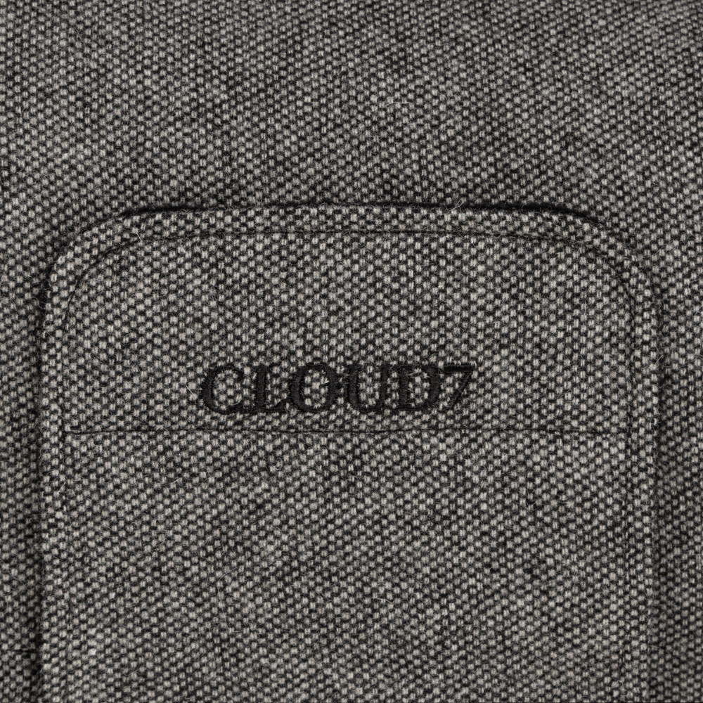 Logo Klettverschluss Cloud7 Hundemantel Brooklyn LONG Tweed Black