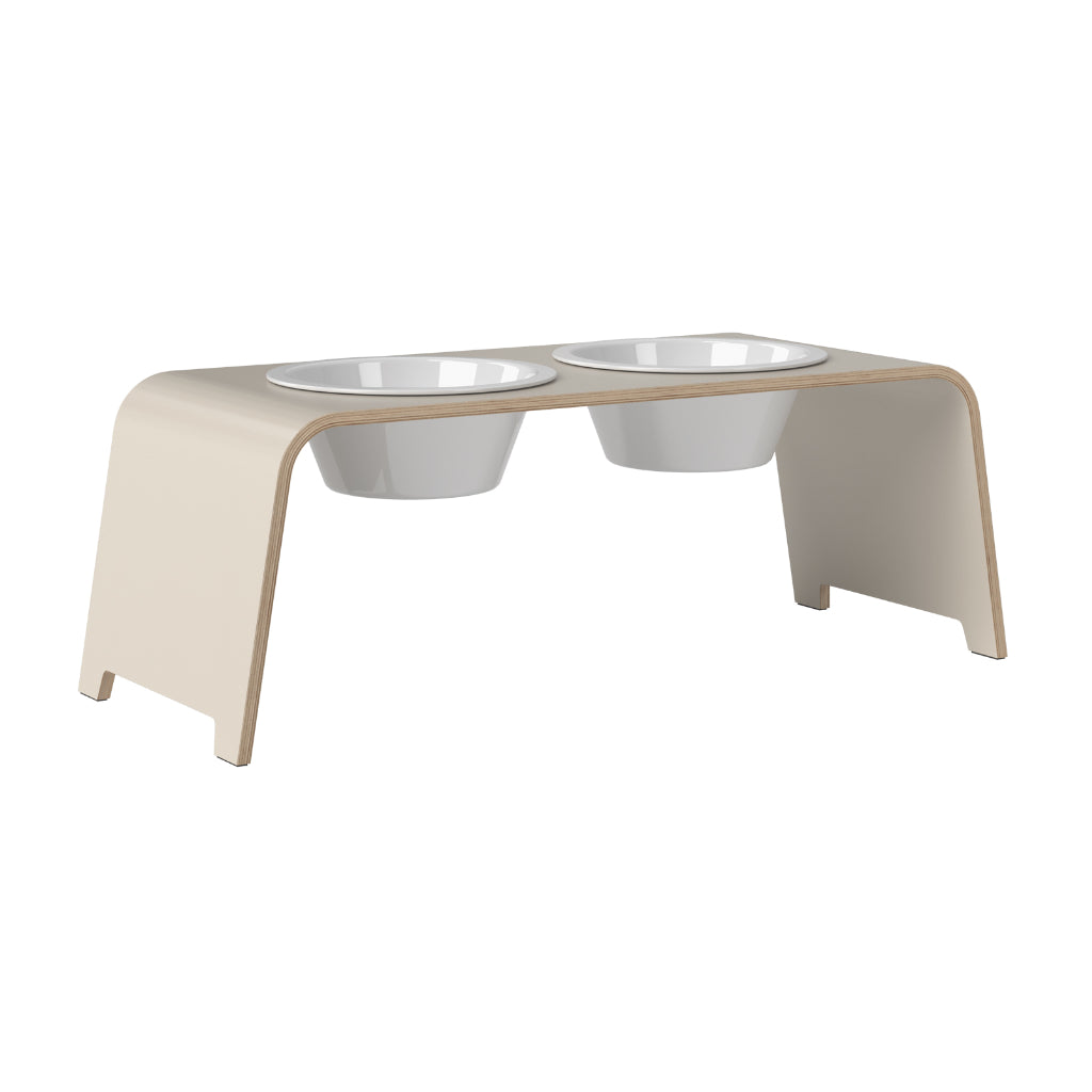 dogBar® Classic L cashmere grey mit Porzellan Napf