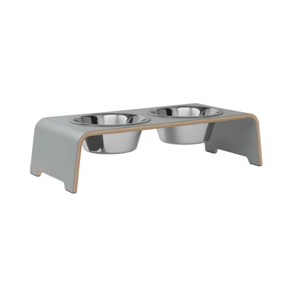 dogBar® Classic M-small grau mit Edelstahl Napf