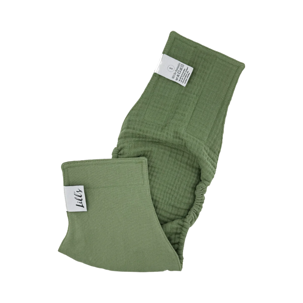 Material Innenseite Rüdenwindel LEON aus Bio-Baumwolle OLIVE - lill's