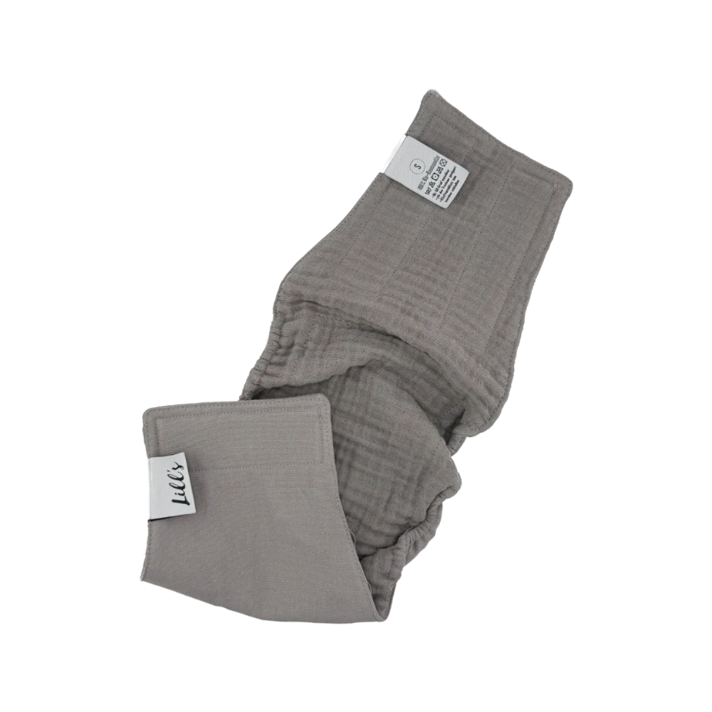 Material Innenseite Rüdenwindel LEON aus Bio-Baumwolle STONE GREY - lill's