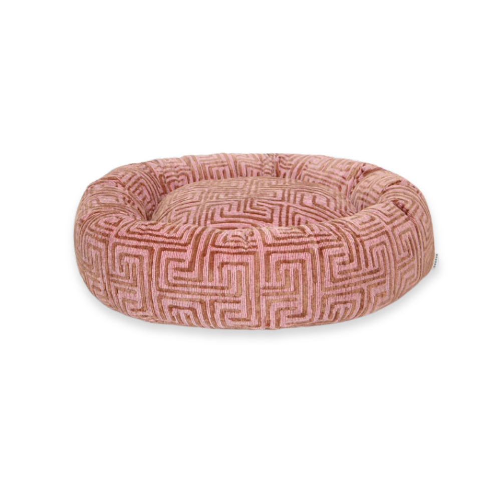 Maze Hundekissen rund Pink/Mocha - DOGGUO