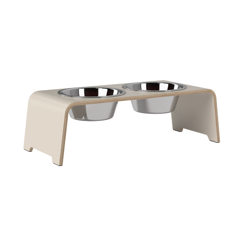dogBar® Classic M cashmere grey mit Edelstahl Napf