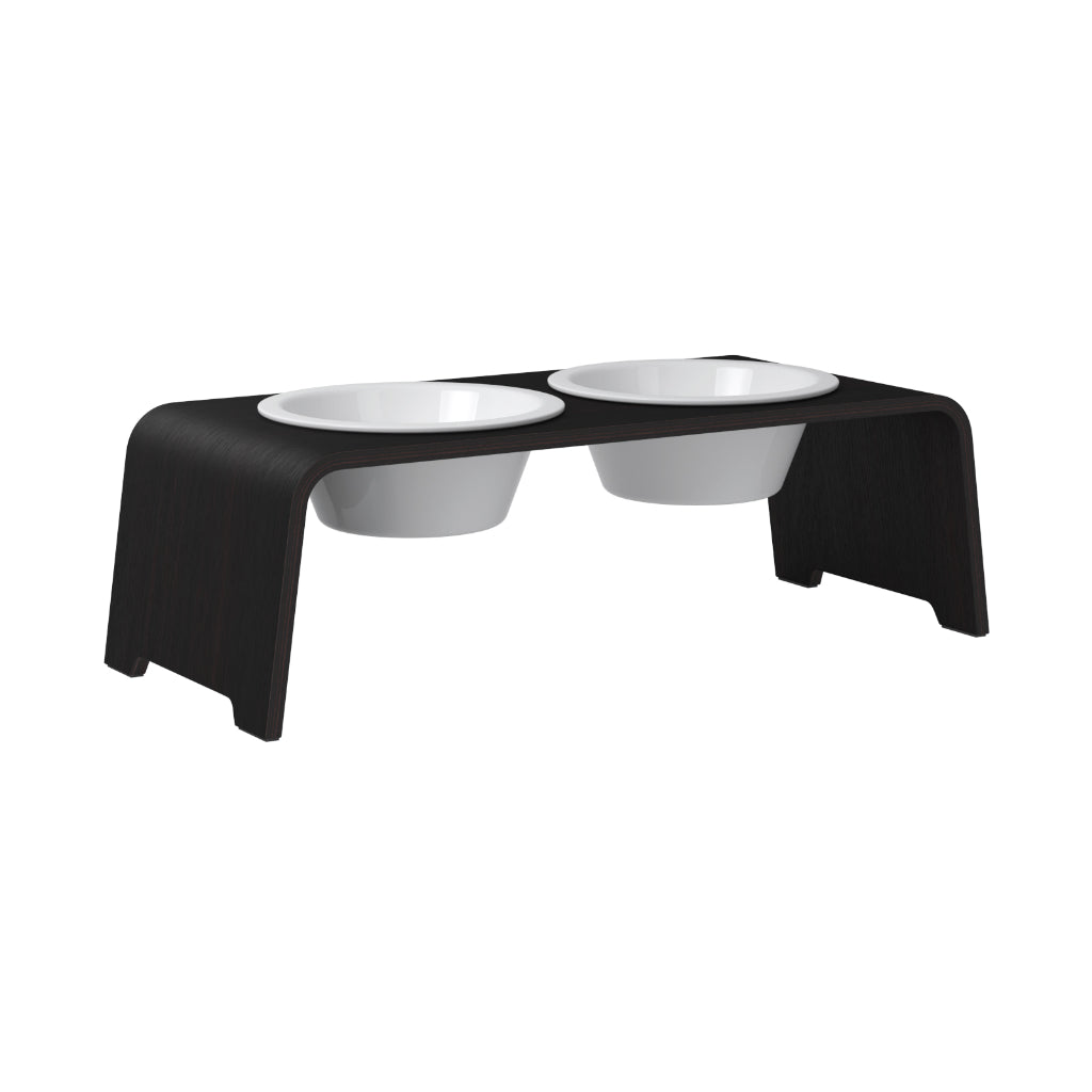 dogBar® Classic M Eiche dunkel mit Porzellan Napf