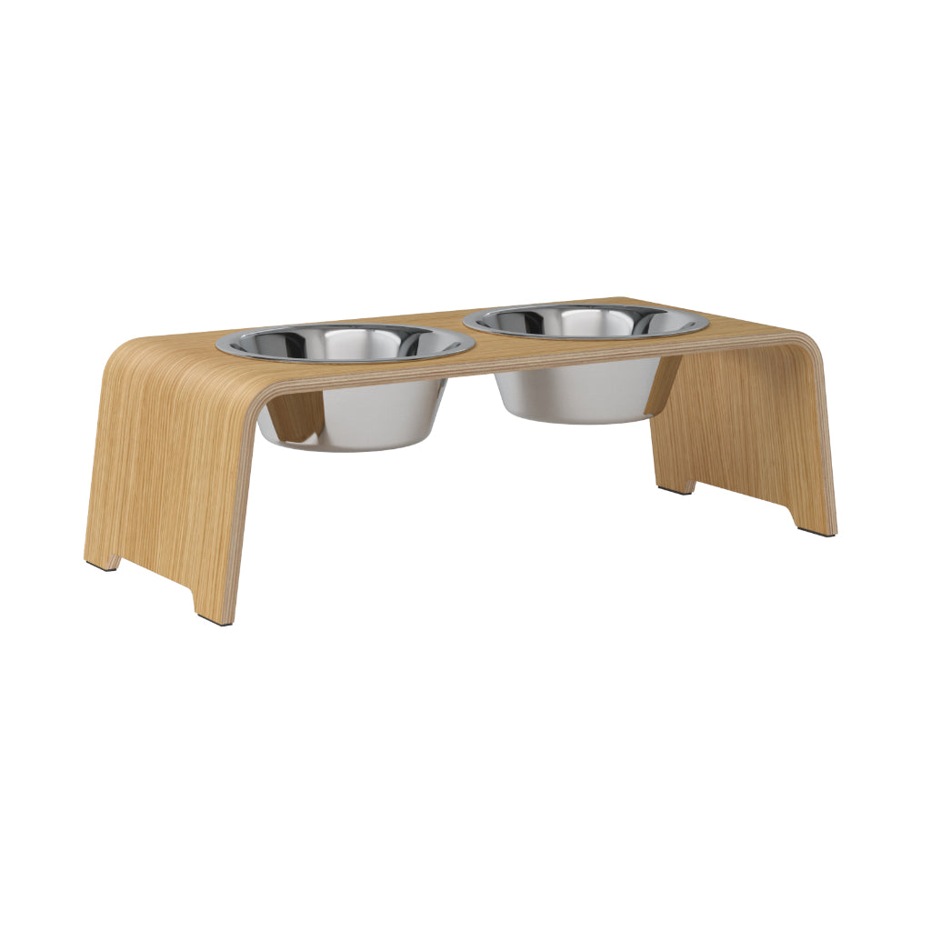 dogBar® Classic M Eiche hell mit Edelstahl Napf