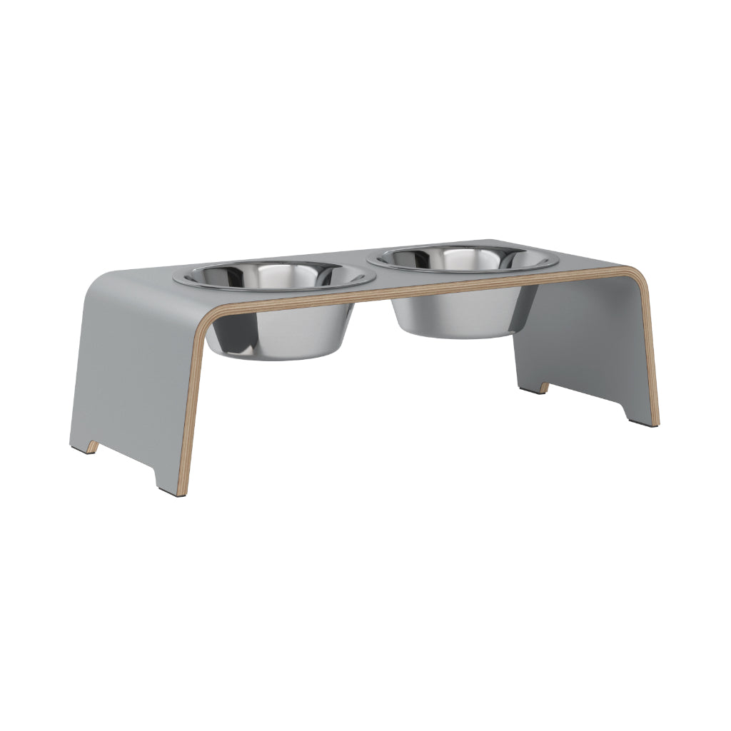 dogBar® Classic M grau mit Edelstahl Napf
