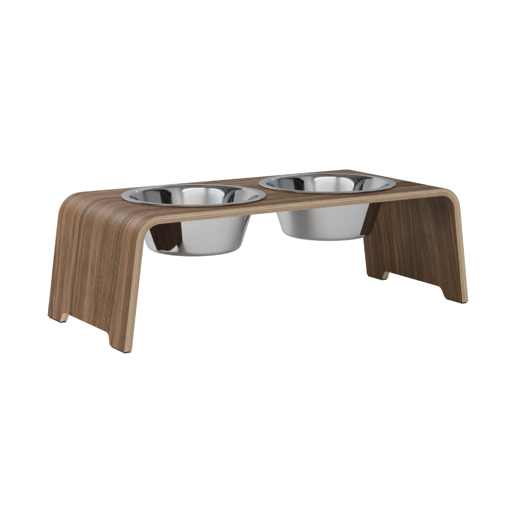 dogBar® Classic M Nussbaum mit Edelstahl Napf