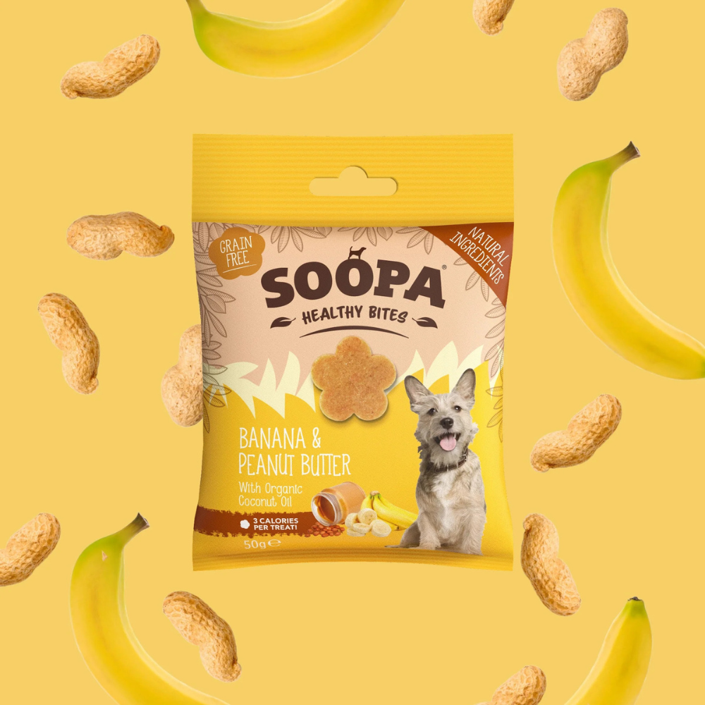 Moodbild Hundeleckerli Banane & Peanut Butter Healthy Bites - Soopa