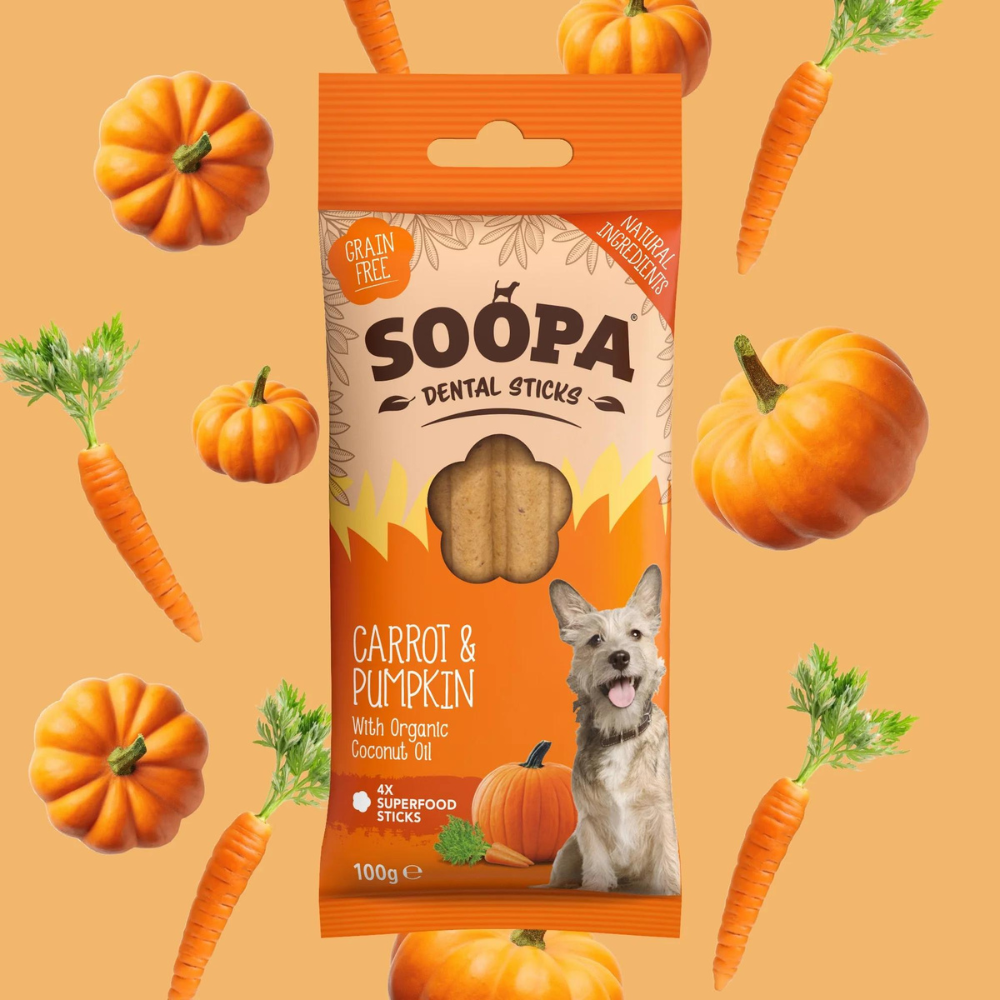 Moodbild Hundeleckerli Karotte & Kürbis Dental Sticks - Soopa