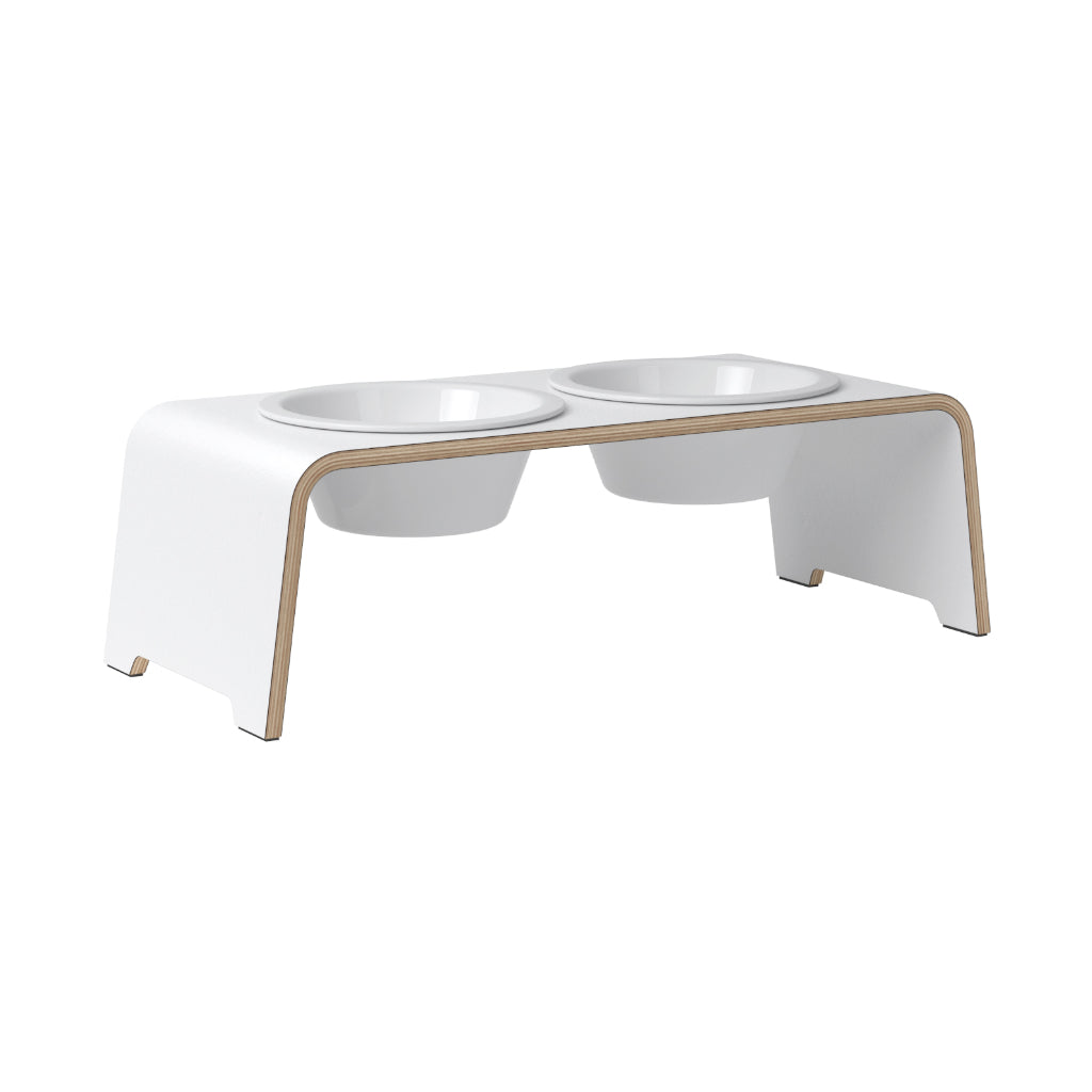 dogBar® Classic M weiß mit Porzellan Napf