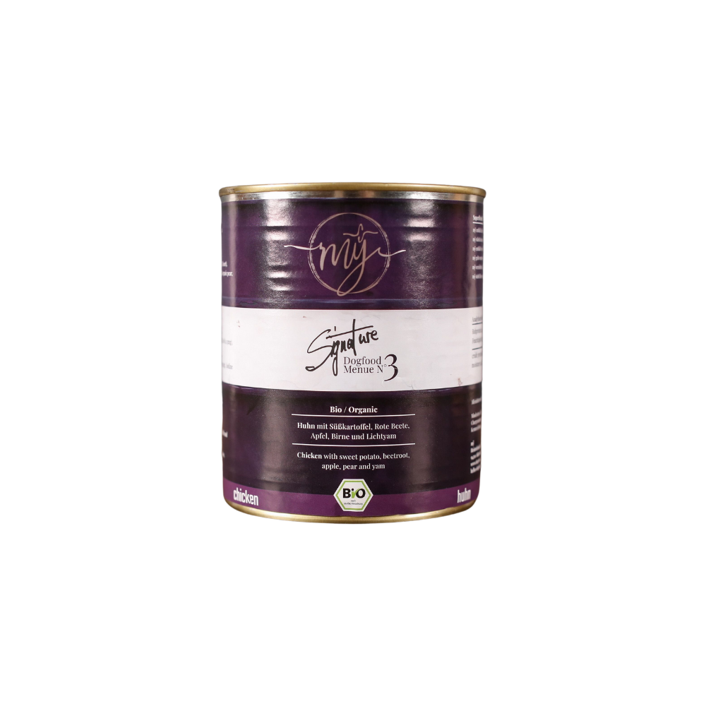 Mÿ Signature No. 3 Bio-Huhn. Süßkartoffel. Rote Beete. Apfel. Birne. Lichtyams 820g