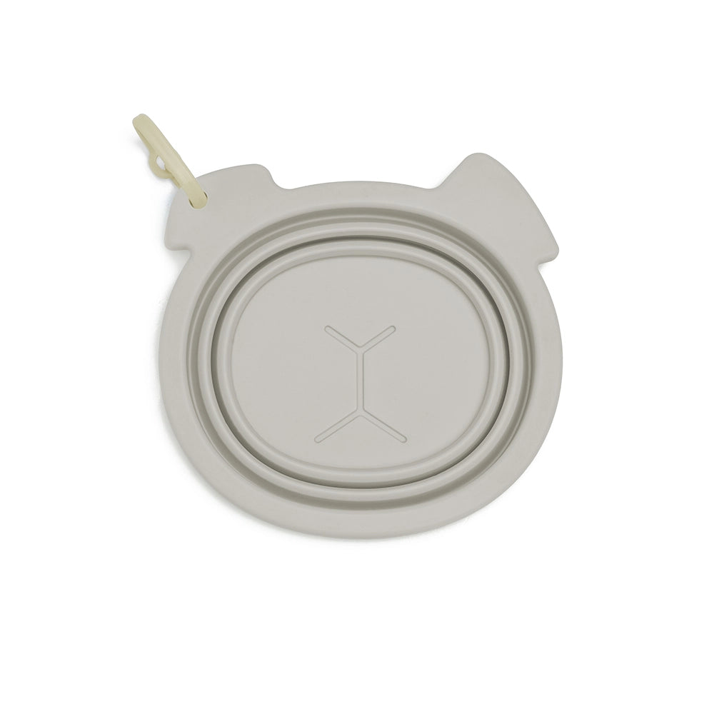 faltbarer Reisenapf aus Silikon 500 ml Rosa | Taupe