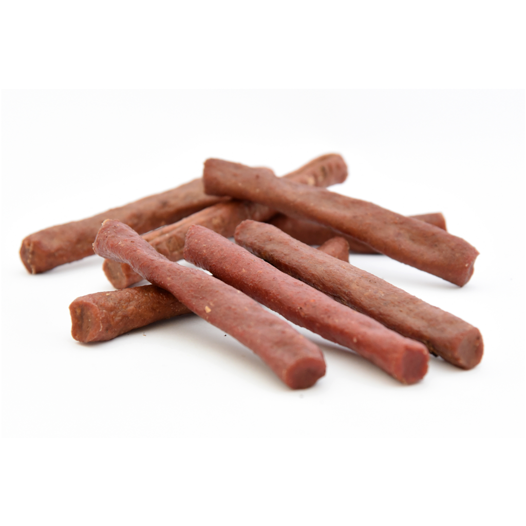 Beispielgröße Ochsenziemerkaustangen 12cm mit Kürbis und Süßkartoffeln - FRESCO