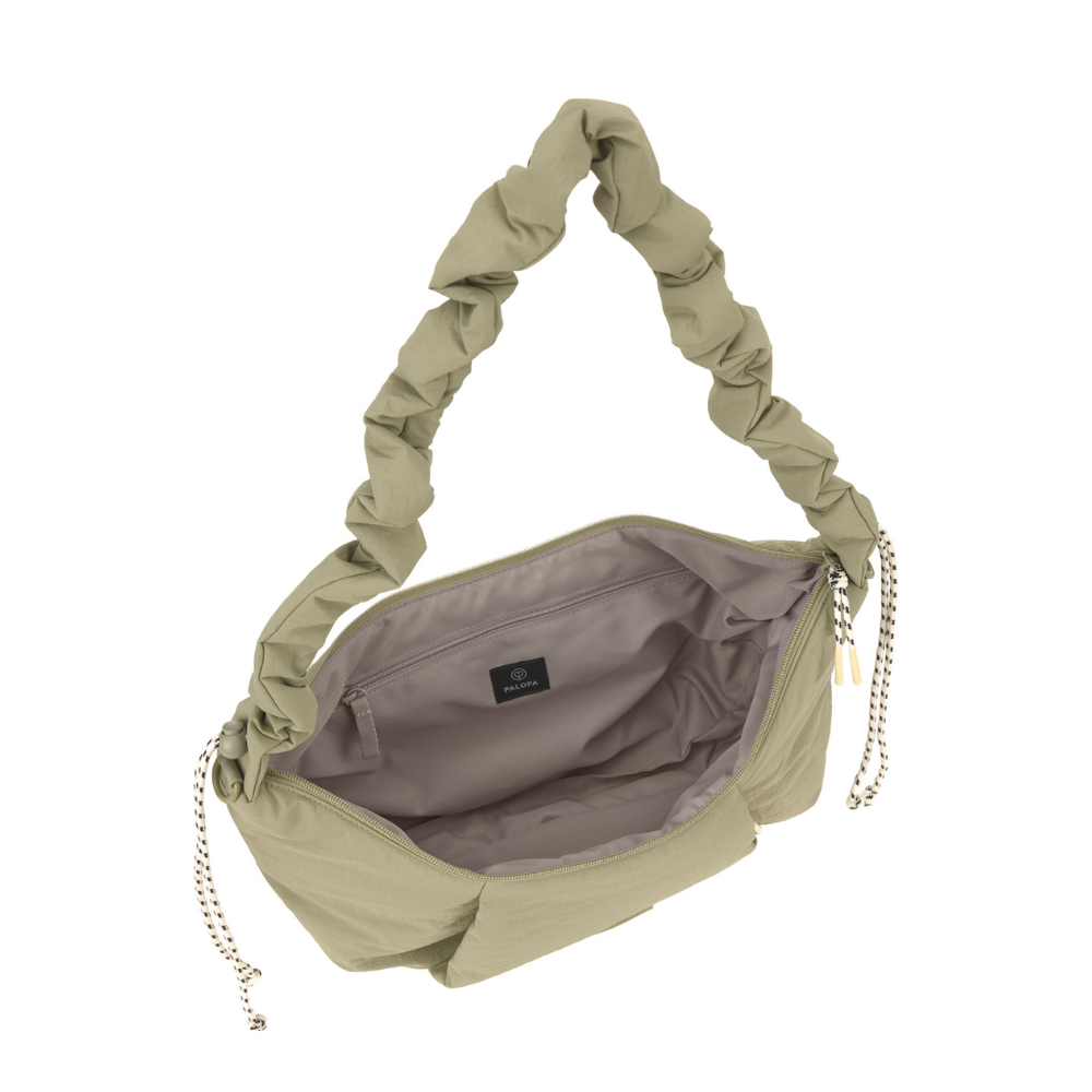 PALOPA Crossbody Bum Bag PANIO Crinkled Pale Olive Innenfach