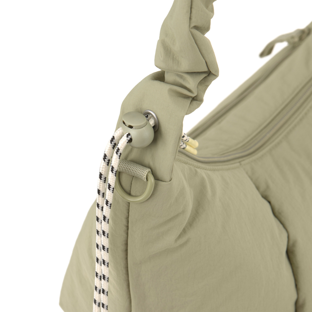 PALOPA Crossbody Bum Bag PANIO Crinkled Pale Olive Kordelzug