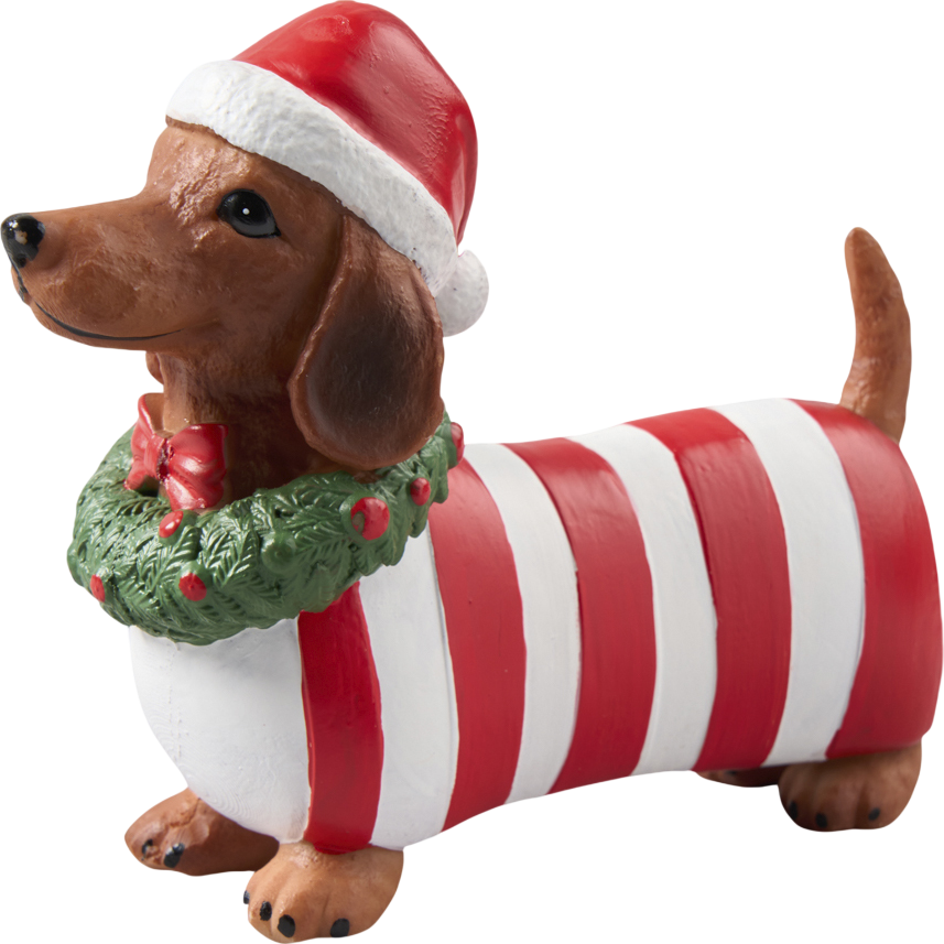 Weihnachts Dackel Poly mit Mütze 25 cm