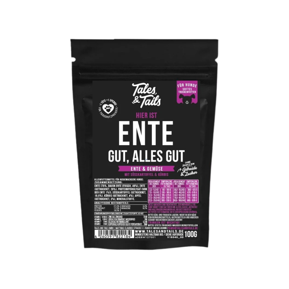 PROBE softes Trockenfutter ENTE GUT, ALLES GUT - Tales & Tails