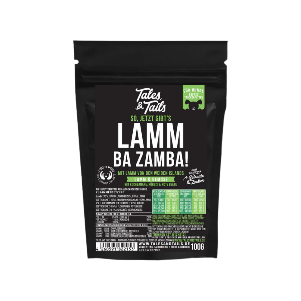 PROBE softes Trockenfutter LAMM BA ZAMBA! - Tales & Tails