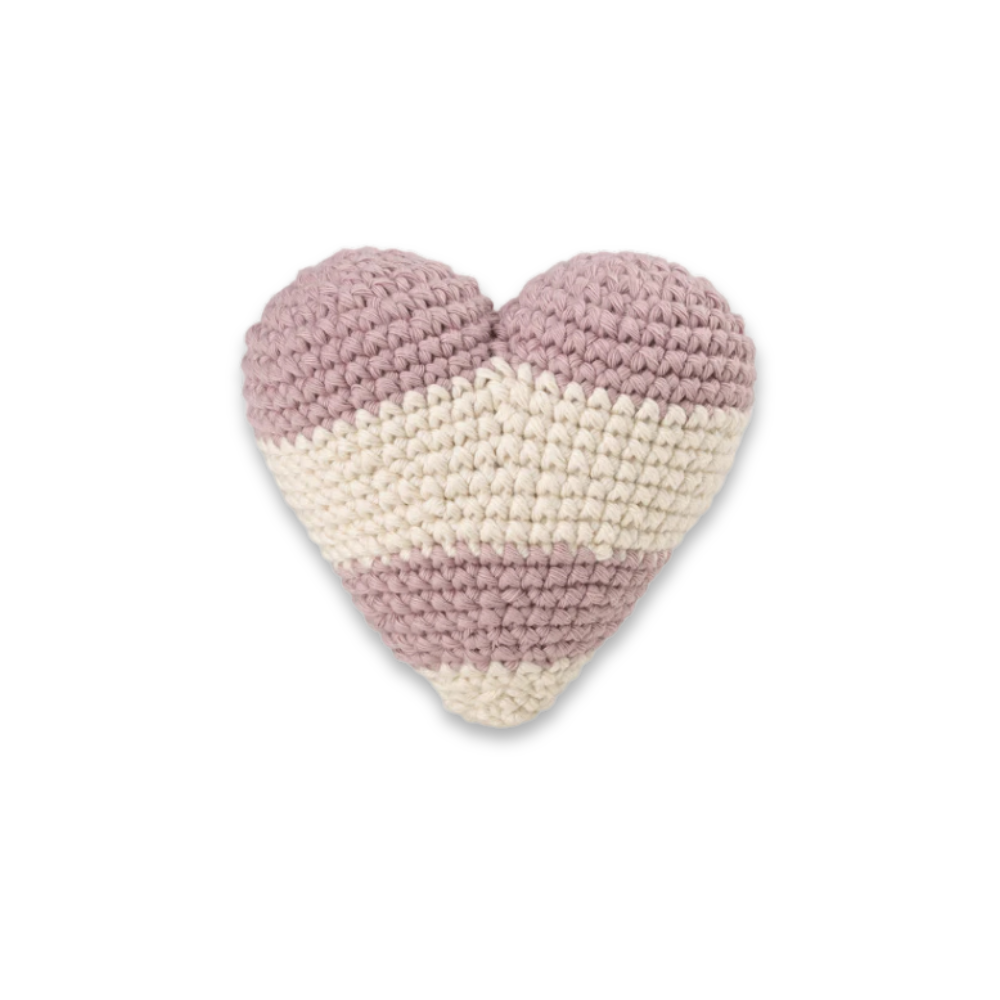 Plüsch-Hundespielzeug Herz LOVE gehäkelt Lavendel - Lillabel