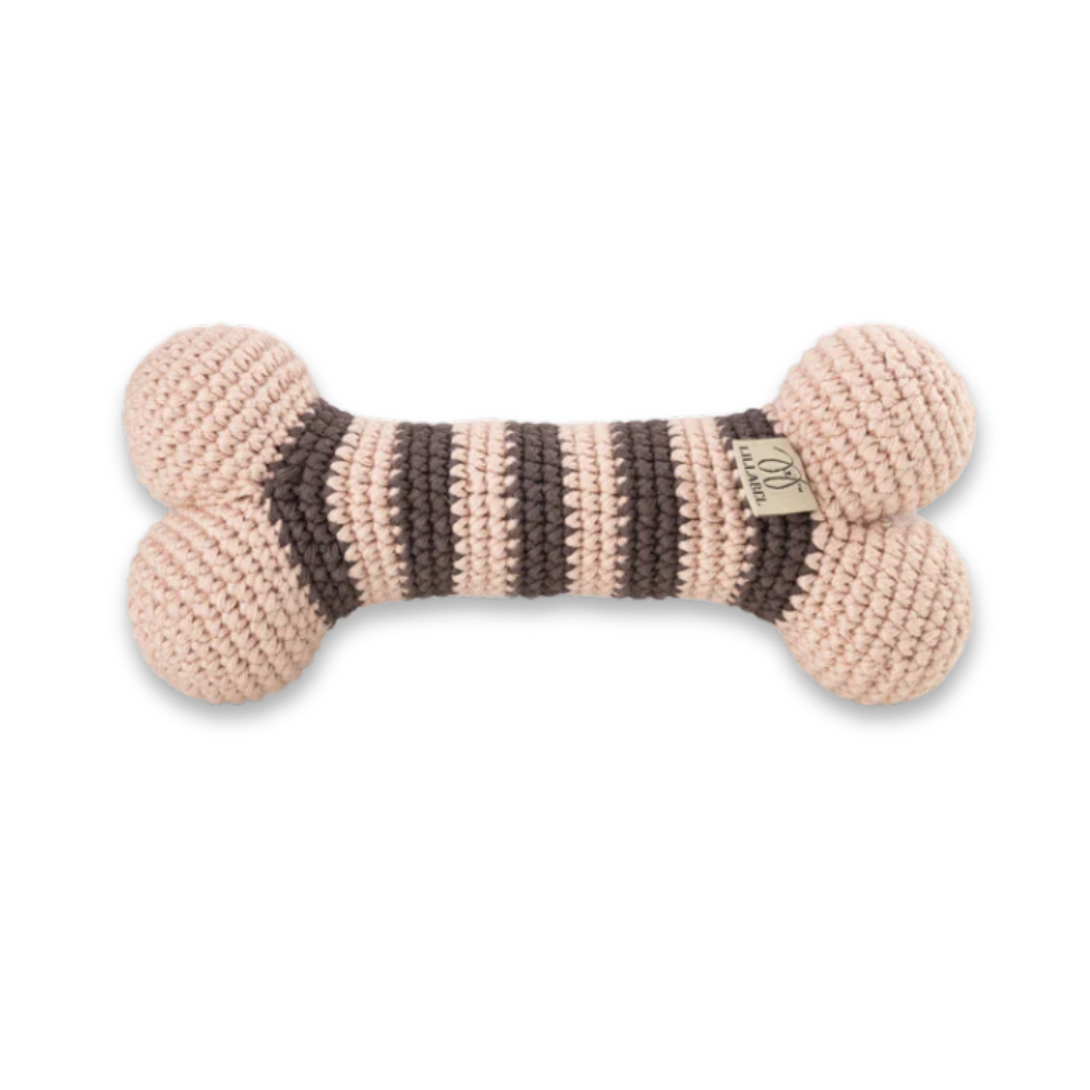 Plüsch-Hundespielzeug Knochen LILLY gehäkelt Soft-Pink - Lillabel