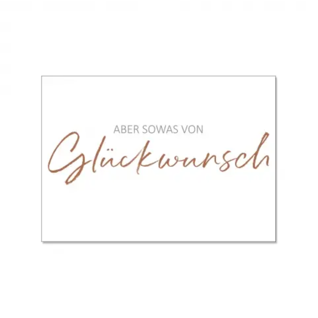 Postkarte quer ABER SOWAS VON GLÜCKWUNSCH - 17;30