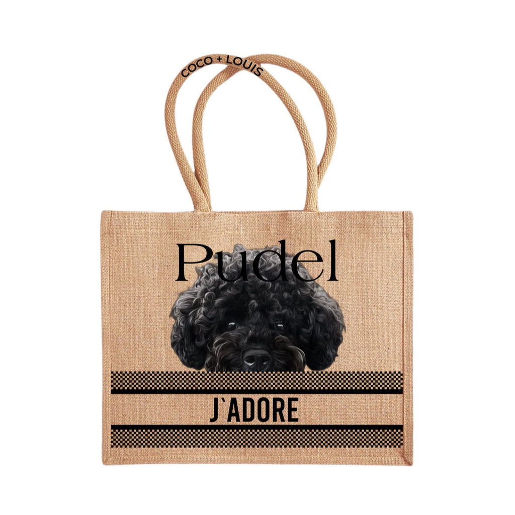 COCO + LOUIS Shopper mit Hundemotiv Pudel schwarz