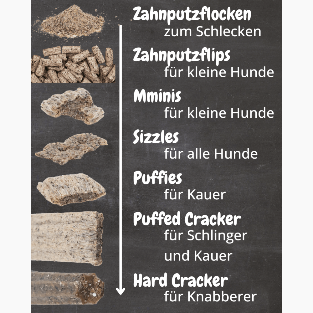 QChefs Arten von Zahnpflege-Snacks für Hunde