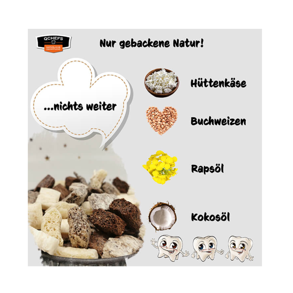 Zutaten QChefs Zahnputzflocken für Hunde