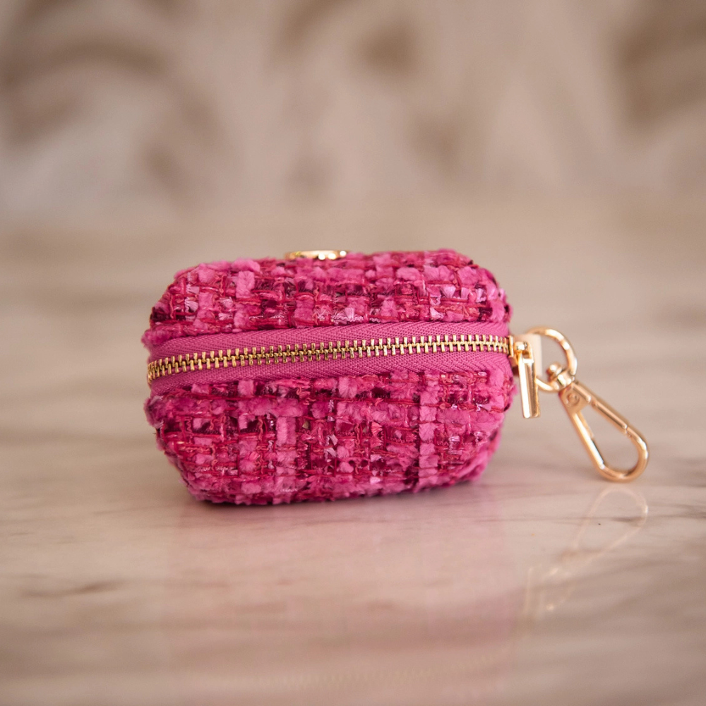 Reissverschluss Kotbeutelspender Tweed CHLOE Pink - floofs & cookies