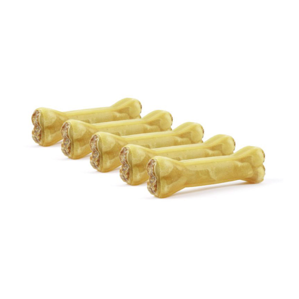 Kauknochen aus Rinderhaut mit Lamm 12 cm - DOGBOSS