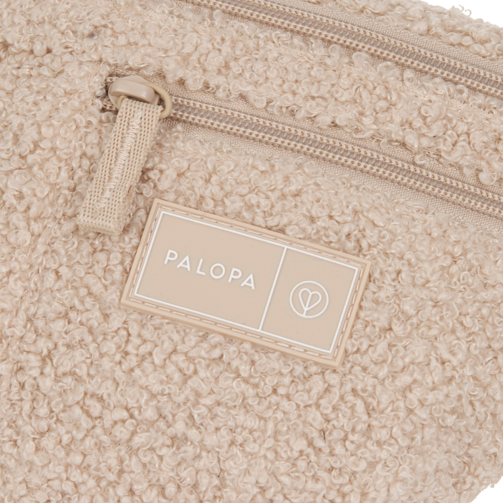 Rubber Logo Gassitasche EMMA Teddy-Fleece Beige - PALOPA