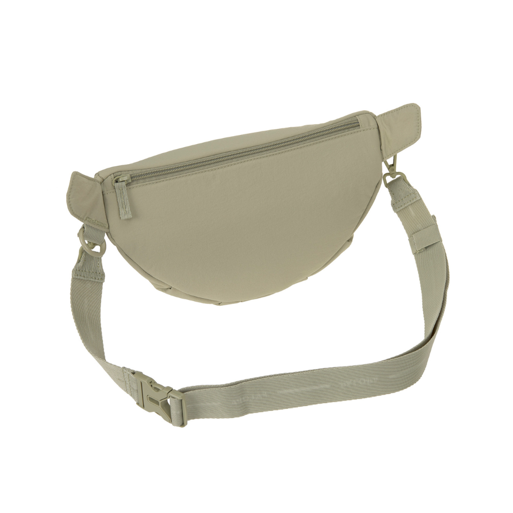 Rückseite Fach mit Reißverschluss Gassitasche EMMA Crinkled Pale Olive - PALOPA