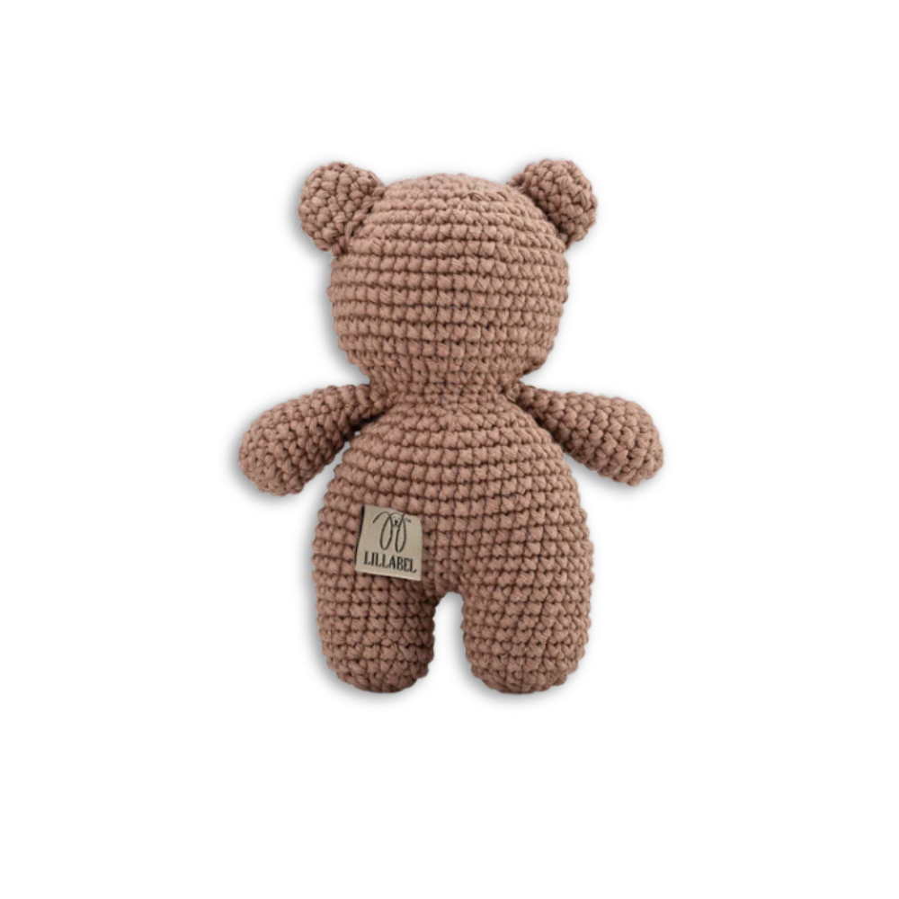 Rückseite Hundespielzeug Bär BRUNO gehäkelt 14 cm - Lillabel