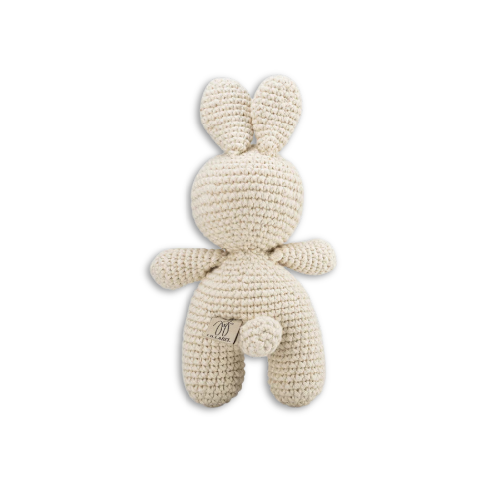 Rückseite Hundespielzeug Häschen ROSIE gehäkelt 14 cm - Lillabel
