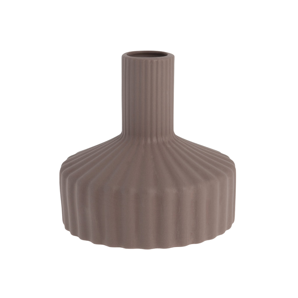 Samet Vase L Brown