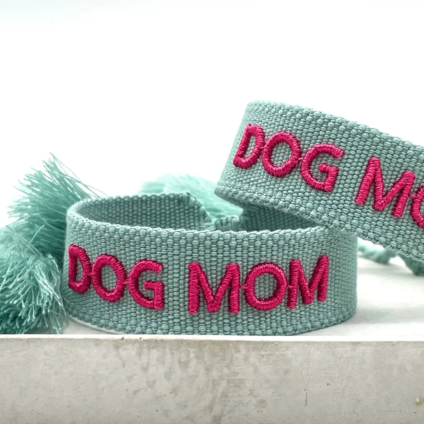 Statement Armband DOG MOM Sage Pink