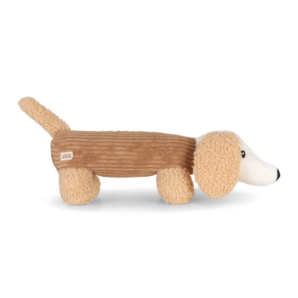 Seitenansicht Hundespielzeug Dackel Micky "Mocha" - Micky's Favorites