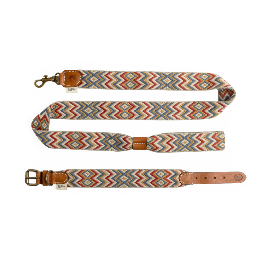 Set Halsband & Leine Naya Zickzack - Buddys Dogwear
