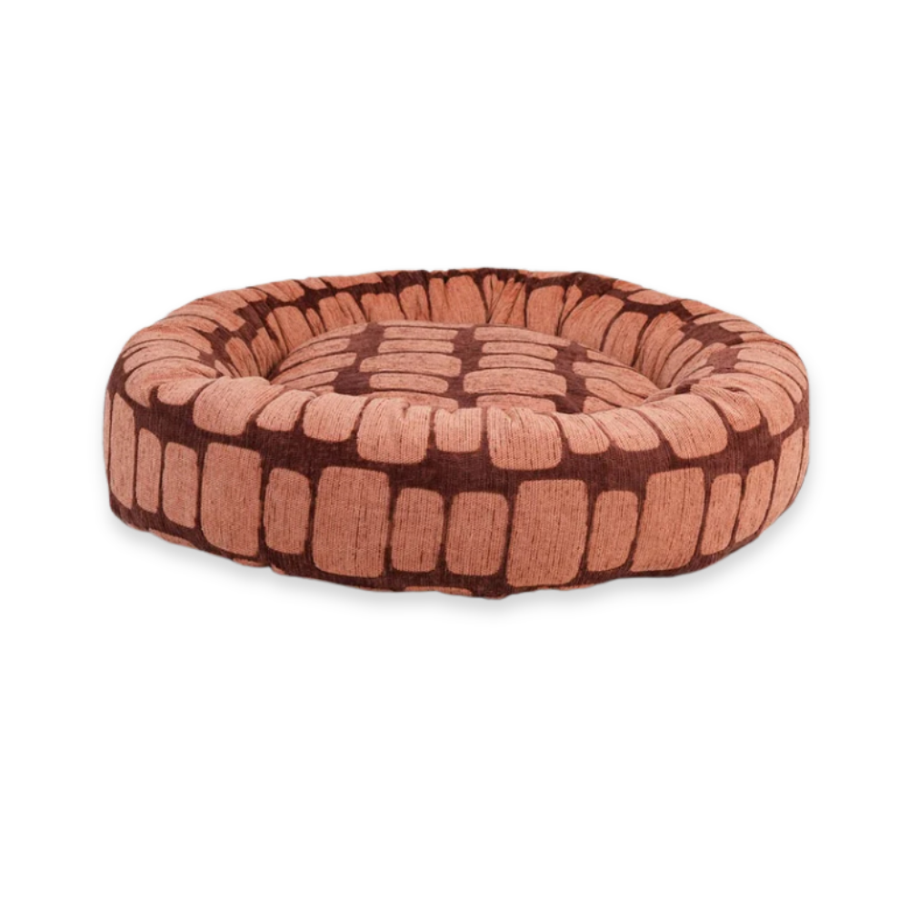 Staple Stones Hundekissen rund Peach/Bordeaux - DOGGUO
