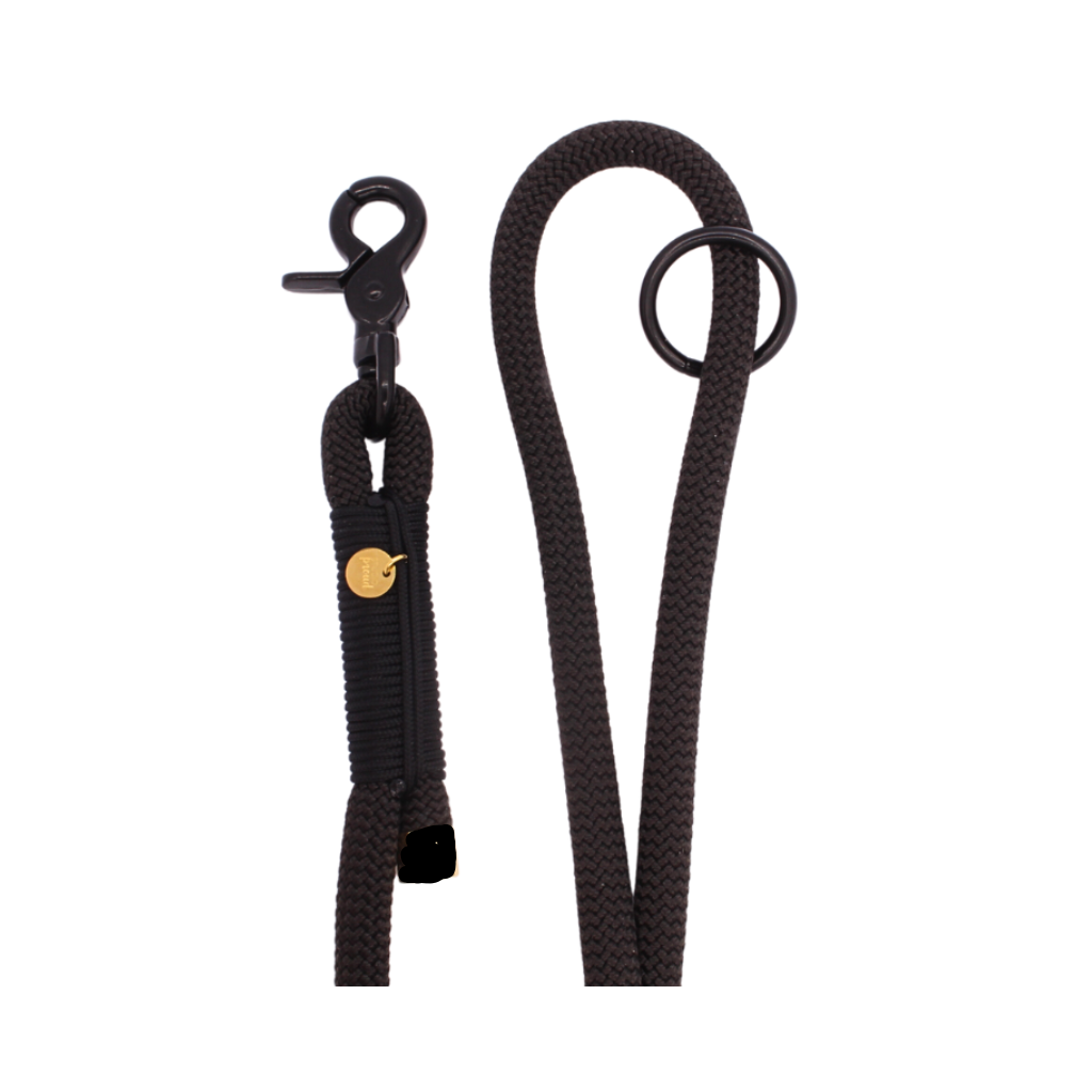 Karabiner & Handschlaufe Hundeleine ALL BLACK verstellbar - Studio Proud