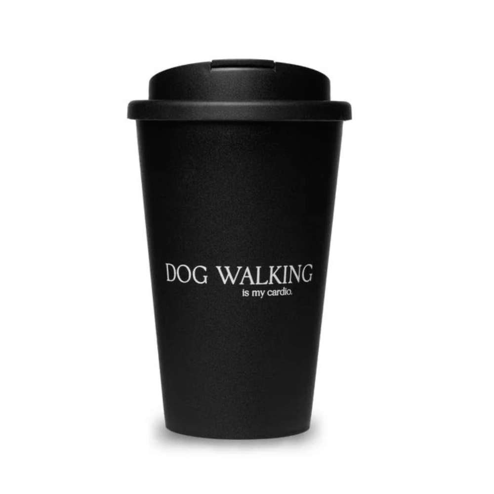 Thermobecher "DOG WALKING is my cardio" Black - Lieblingspfote