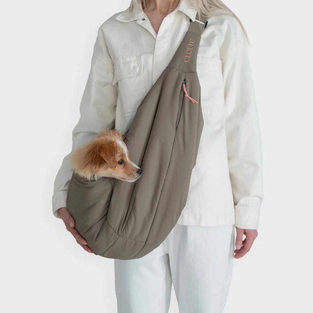 Tragebild Cloud7 LTTL Hundetragetasche Puffer Khaki Peach