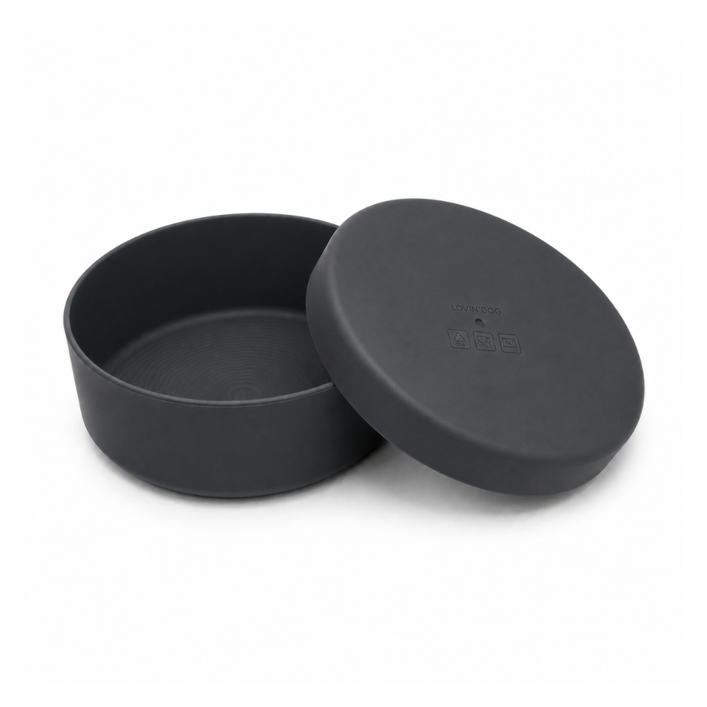 Travel Napf Set mit Deckel aus TPE DARK - LOVIN'DOG