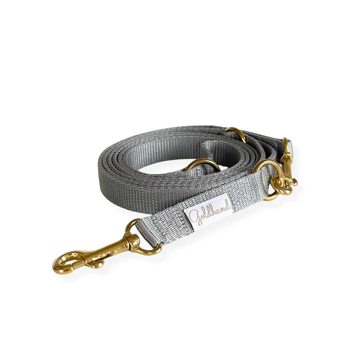 Goldhund Gurtbandleine Grau Silber