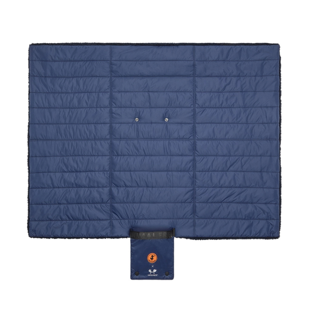 Unterseite SAVE THE DUCK X United Pets Travelmatte COZY TEDDY Blau ausgefaltet
