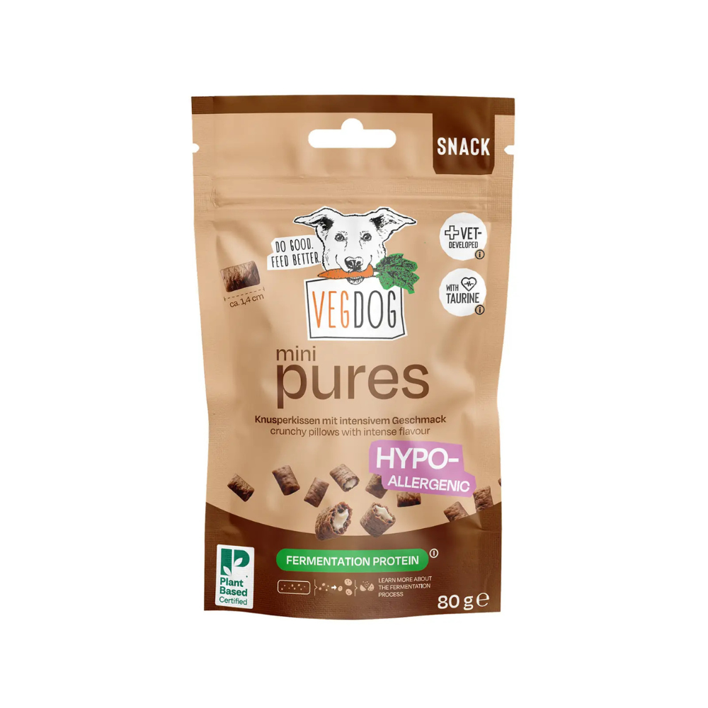 VEGDOG Hundesnack Pure bites Mini mit Fermentationsprotein & hypoallergen
