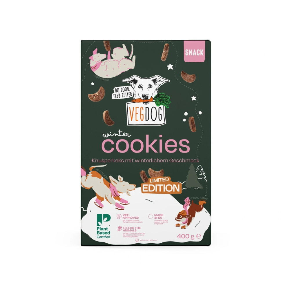 VEGDOG Hundesnack Winter Cookies Vorderseite