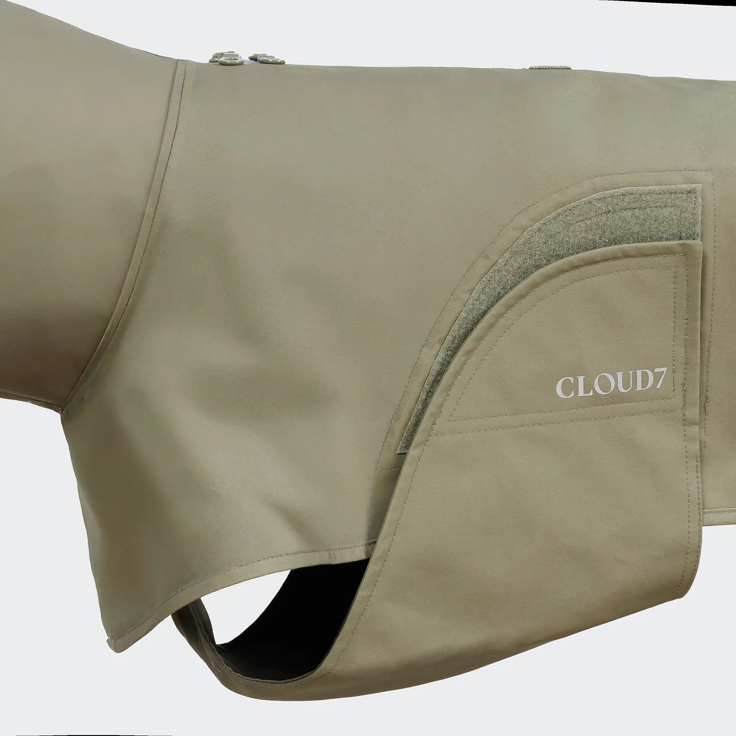 Verschluss & Bauchschutz Cloud7 Hunderegenmantel Helgoland Olive
