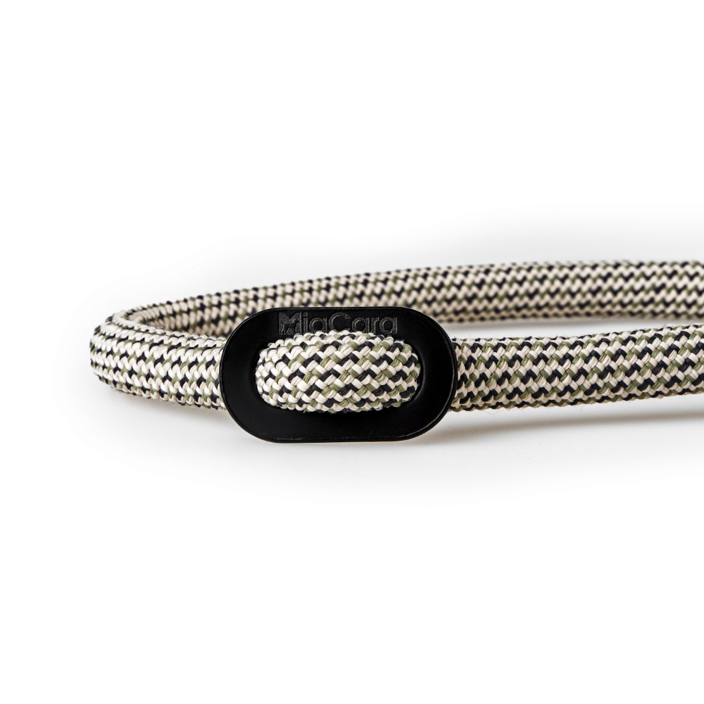 Verstellbares Zugstopp Halsband MONZA small Aphalt Greige Grolive - MiaCara